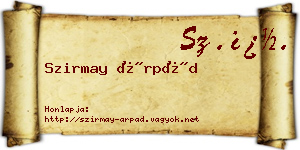 Szirmay Árpád névjegykártya