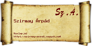 Szirmay Árpád névjegykártya
