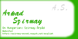 arpad szirmay business card